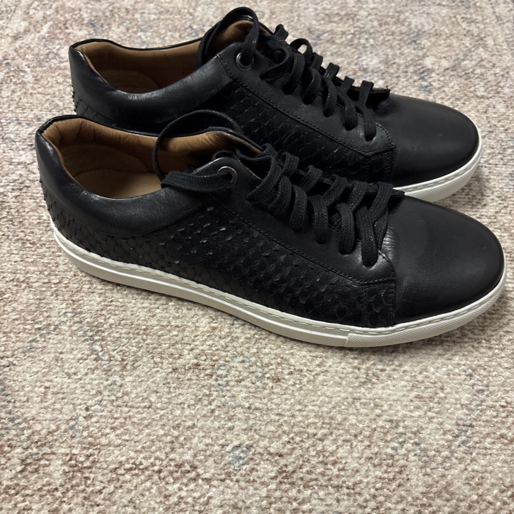 Brothers United Perforated Detail Sneaker 9‎ Black Leather